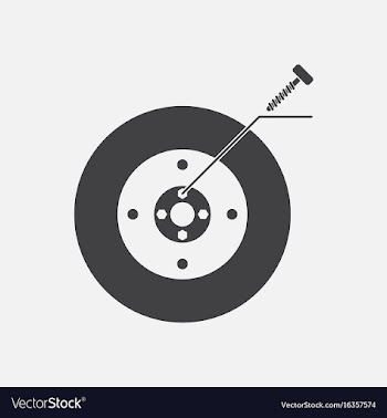 Black icon on white background wheel and screw vector image