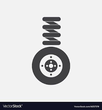 Black icon on white background wheel and spring vector image