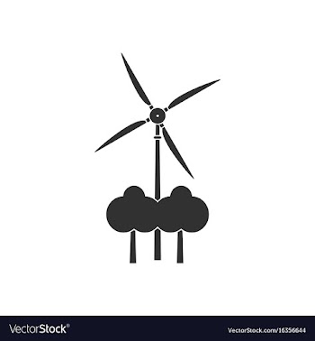 Black icon on white background wind turbine vector image