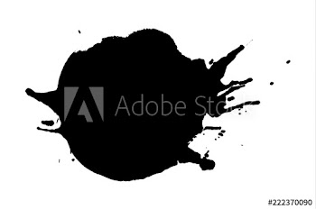 Black ink rounded splash or drop illustration
