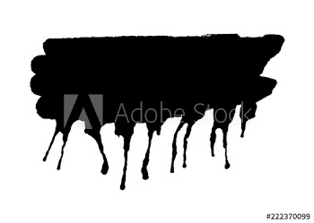 Black ink splash or drop made with brush