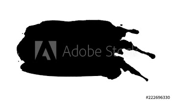 Black ink splash or drop made with brush