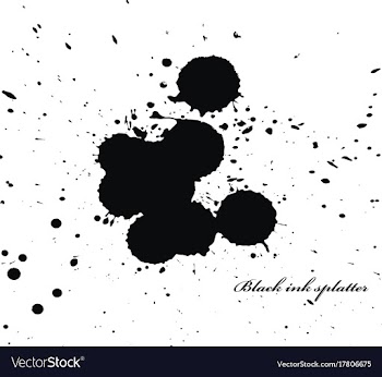 Black ink splatter on white vector image