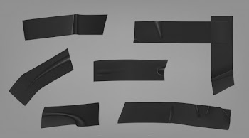 Black insulating duct adhesive tape stripes Free Vector