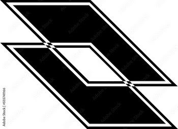 Black intersecting parallelogram icon
