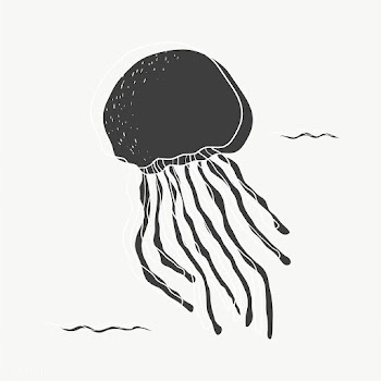 Black jellyfish illustration | Free stock vector - 47038