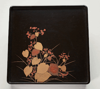 black lacquer tray with design | Free Photo - rawpixel