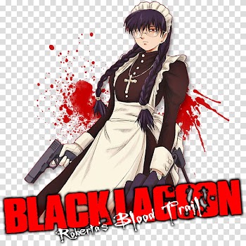 Black Lagoon Roberta Blood Trail Anime Icon, Black_Lagoon_Roberta_by_Darklephise, female anime character holding pistol transparent background PNG clipart