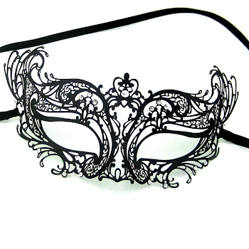 Black Laser Cut Venetian Masquerade Metal Filigree Masks Woman ...