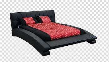 Black leather bed frame transparent background PNG clipart