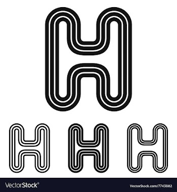 Black letter h logo design set vector image