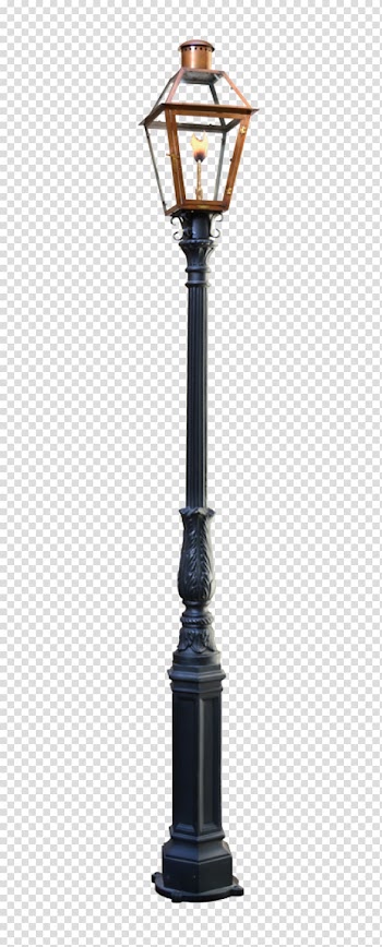 Black light post, French Quarter Light fixture Lighting Street light Lamp, Streetlight transparent background PNG clipart