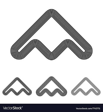 Black line abstract logo design set vector image