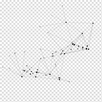 Black line abstract on blue background, Triangle Point Geometric shape Area, Straight line and point connection lines transparent background PNG clipart