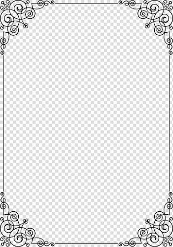 Black line frame transparent background PNG clipart