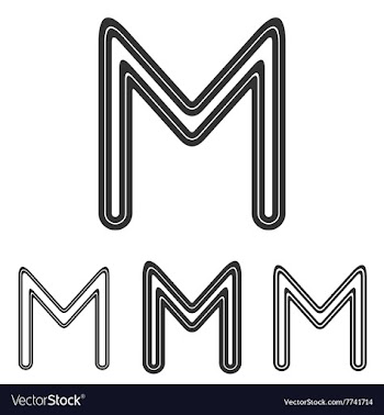 Black line m logo design set vector image