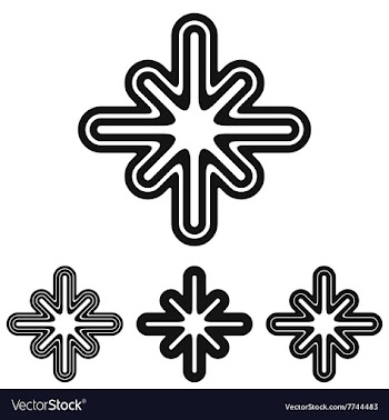 Black line mystic logo design set vector image