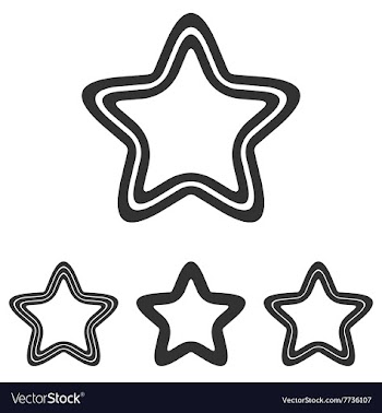 Black line pentagram logo design set vector image