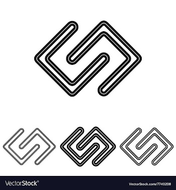 Black line research logo design set vector image