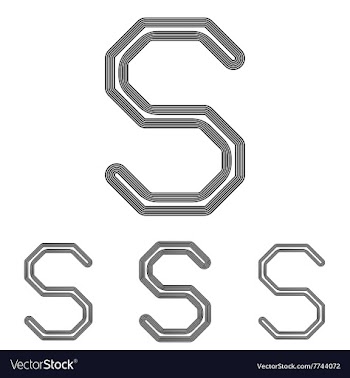 Black line s logo design set vector image