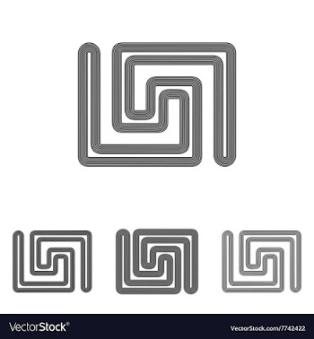Black line scientific logo design set vector image