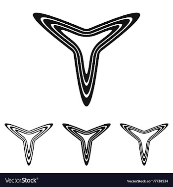 Black line star logo design set vector image