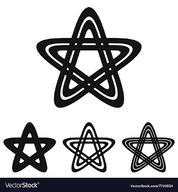 Black line star logo design set vector image