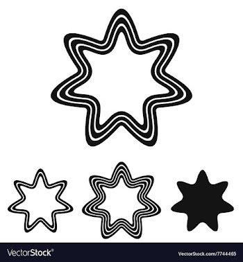 Black line star logo design set vector image