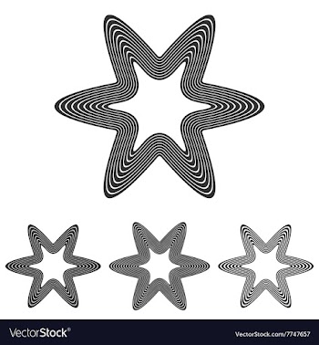 Black line star logo design set vector image