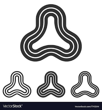 Black line triangle logo design set vector image