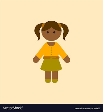 Black little girl kid child cute afro american vector image