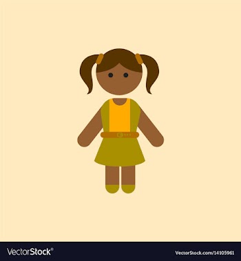 Black little girl kid child cute afro american vector image