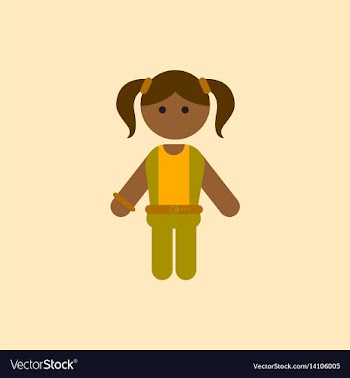 Black little girl kid child cute afro american vector image