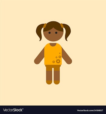 Black little girl kid child cute afro american vector image