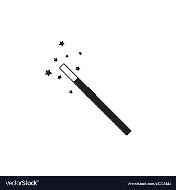 black magic wand tool or stick with stars