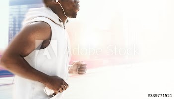 Black man jogging
