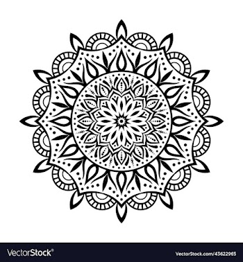 black mandala on doodle style