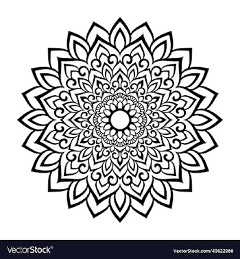 black mandala on doodle style