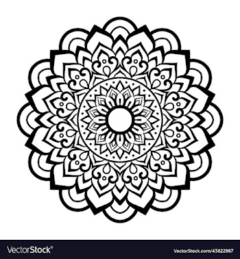 black mandala on doodle style