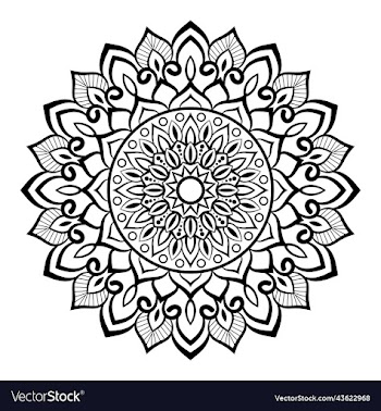 black mandala on doodle style