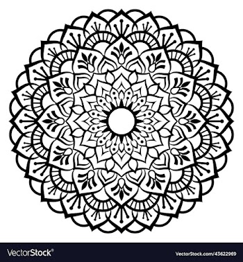 black mandala on doodle style