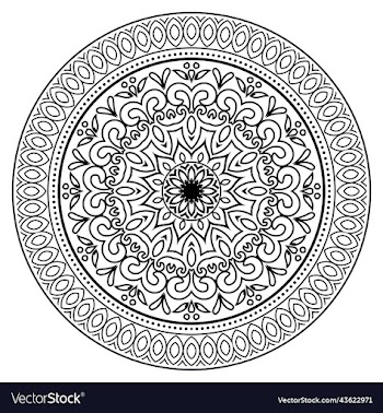 black mandala on doodle style