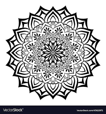 black mandala on doodle style