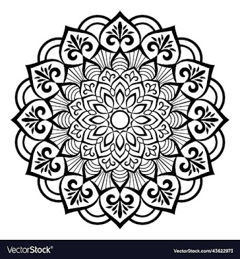 black mandala on doodle style