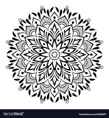 black mandala on doodle style