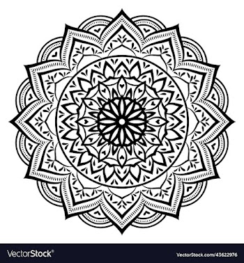 black mandala on doodle style