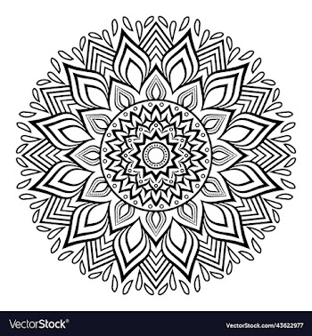 black mandala on doodle style