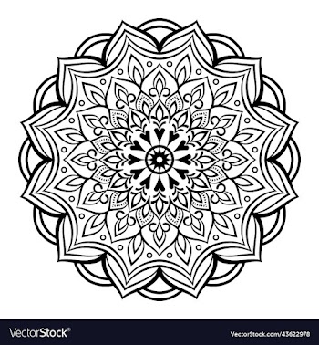 black mandala on doodle style