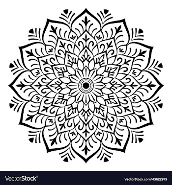 black mandala on doodle style
