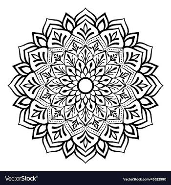 black mandala on doodle style